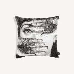 Fornasetti Cuscini^Cuscino Abbaglio Bianco Nero