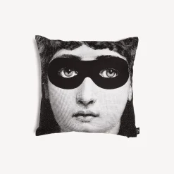 Fornasetti Cuscini^Cuscino Burlesque Bianco Nero