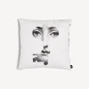 Fornasetti Cuscini^Cuscino Chiave E Serratura Bianco Nero