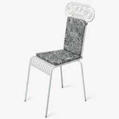 Fornasetti Cuscini Da Esterno^Cuscino Da Esterno Malachite Per Sedia Capitellum Bianco Nero