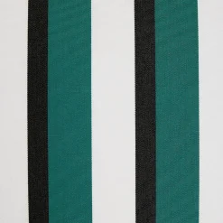 Fornasetti Cuscini^Cuscino Da Esterno Rigato Verde/Bianco/Nero