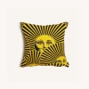Fornasetti Cuscini^Cuscino Da Esterno Soli A Ventaglio Giallo/Nero
