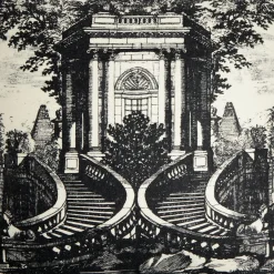 Fornasetti Cuscini^Cuscino In Cashmere Giardino Settecentesco Avorio/Nero