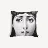 Fornasetti Cuscini^Cuscino Silenzio Bianco Nero
