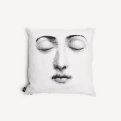 Fornasetti Cuscini^Cuscino Silenzio Bianco Nero