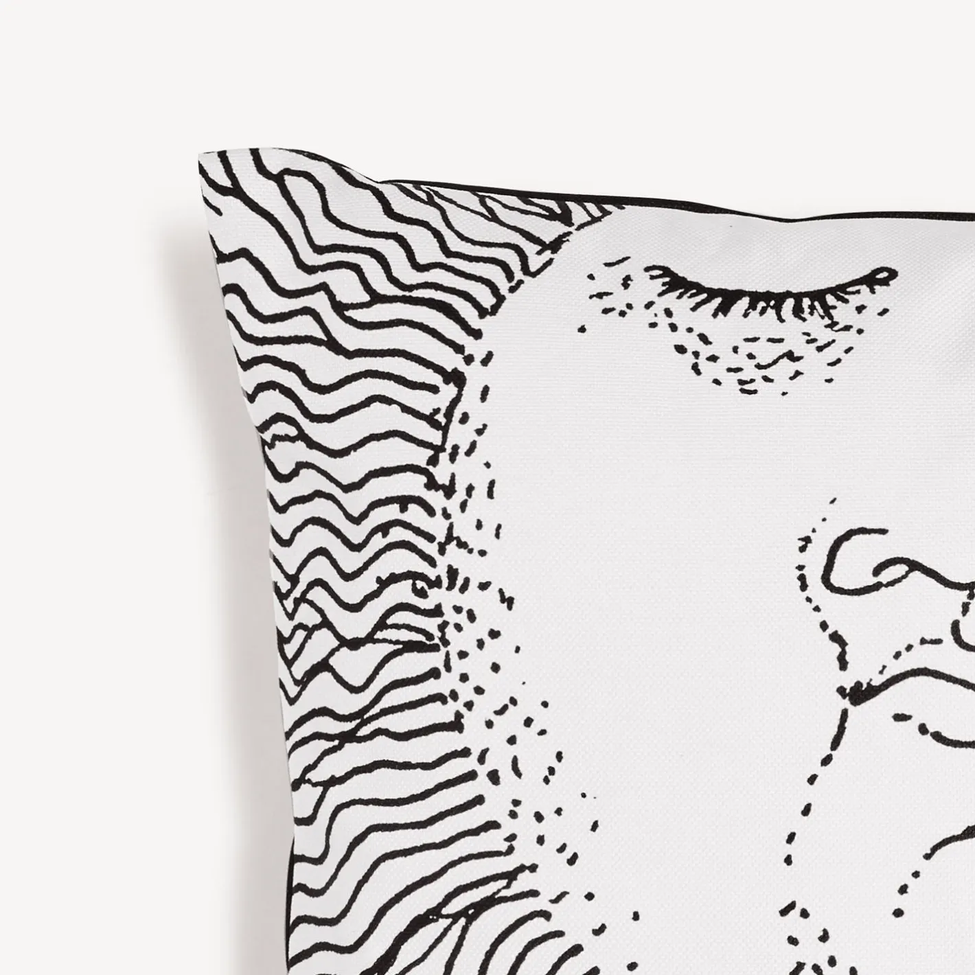 Fornasetti Cuscini^Cuscino Solingo Bianco Nero