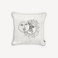 Fornasetti Cuscini^Cuscino Solitudine Bianco Nero