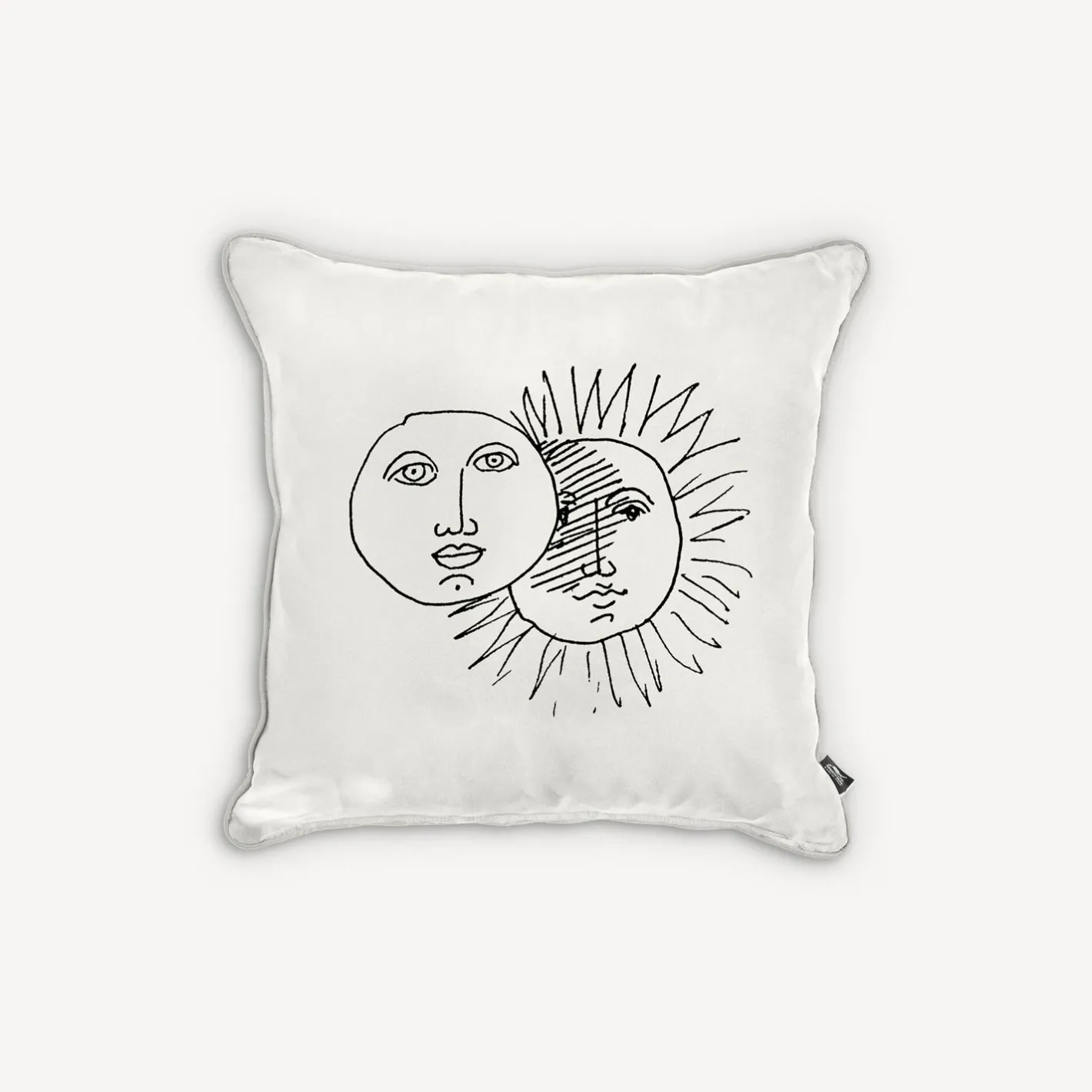 Fornasetti Cuscini^Cuscino Solitudine Bianco Nero