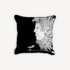 Fornasetti Cuscini^Cuscino Solitudine Bianco Nero