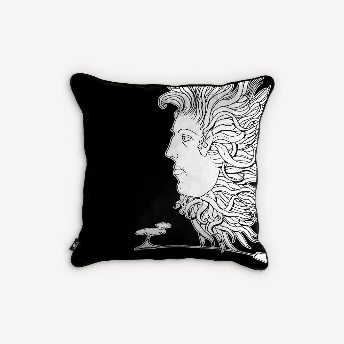 Fornasetti Cuscini^Cuscino Solitudine Bianco Nero