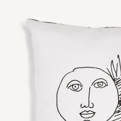 Fornasetti Cuscini^Cuscino Solitudine Bianco Nero