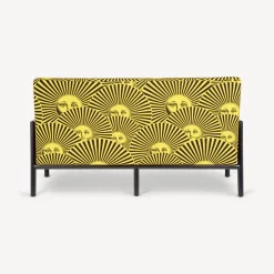 Fornasetti Salotti^Divano Da Esterno Soli A Ventaglio Giallo/Nero