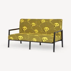 Fornasetti Salotti^Divano Da Esterno Soli A Ventaglio Giallo/Nero