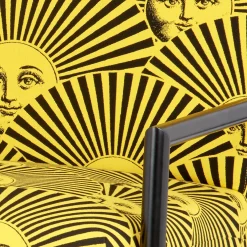 Fornasetti Salotti^Divano Da Esterno Soli A Ventaglio Giallo/Nero
