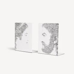 Fornasetti Fermalibri^Fermalibri Profili Bianco Nero