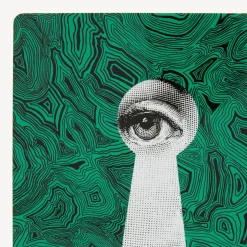 Fornasetti Fermalibri^Fermalibri Serratura Su Malachite Verde/Bianco/Nero