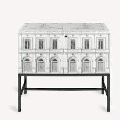 Fornasetti Armadietti^Gabinetto Architettura Rialzato Bianco Nero