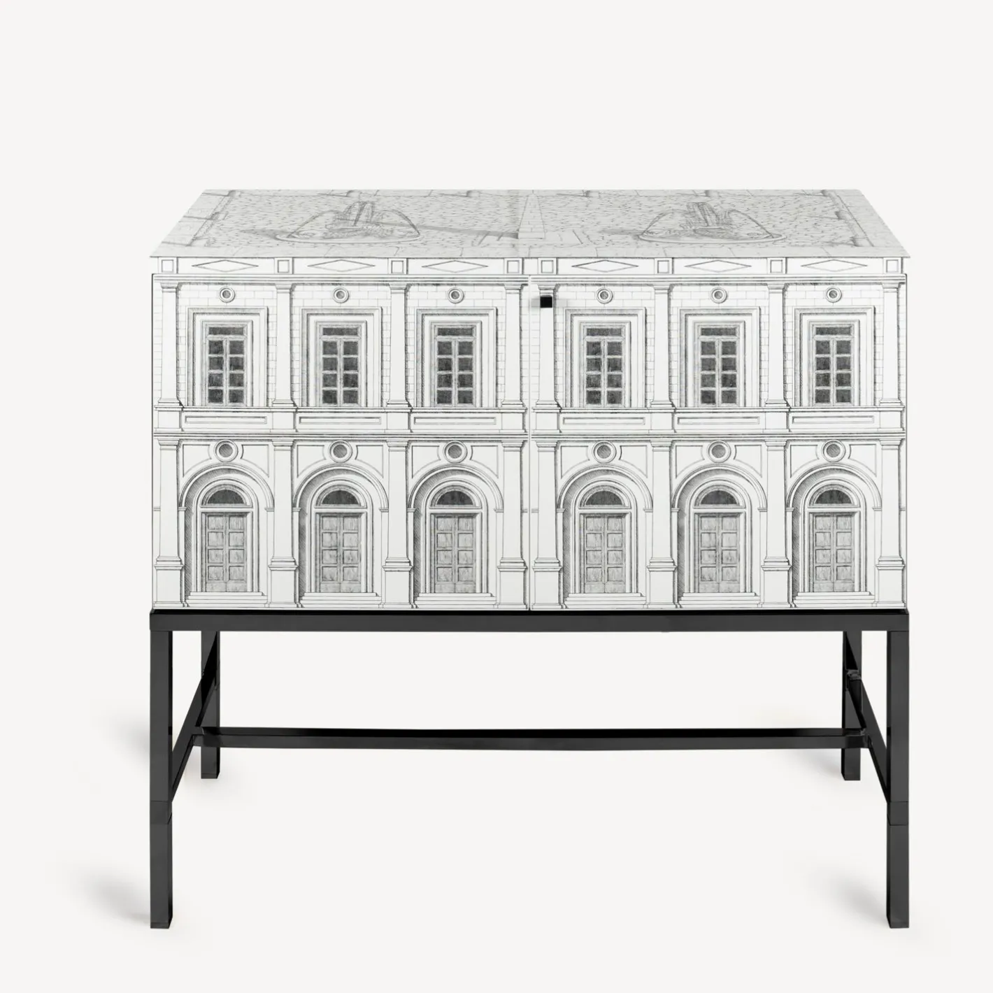 Fornasetti Armadietti^Gabinetto Architettura Rialzato Bianco Nero