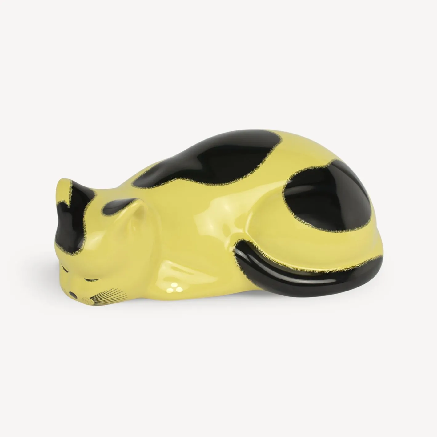 Fornasetti Gatti In Ceramica^Gatto Macchiato Giallo/Nero