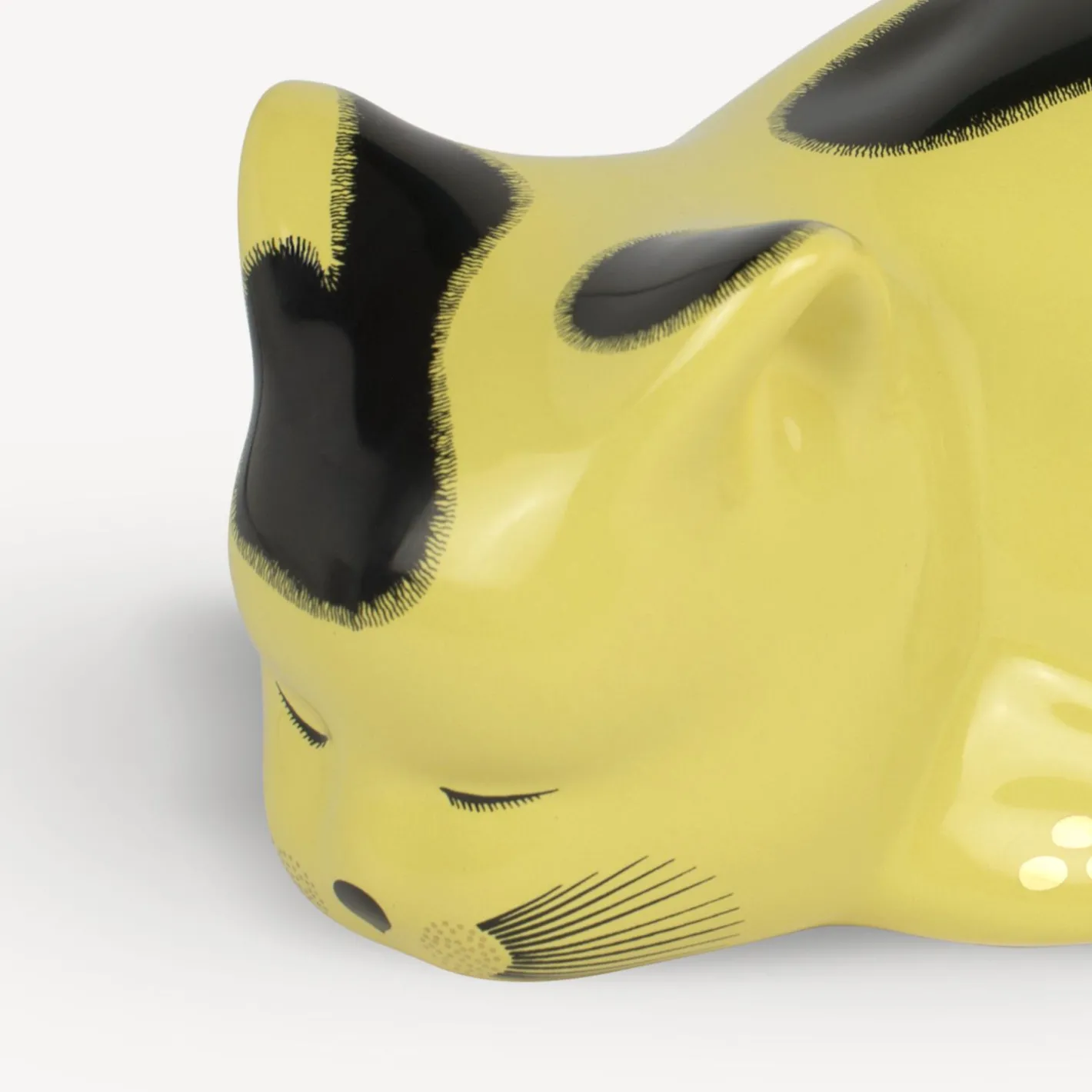 Fornasetti Gatti In Ceramica^Gatto Macchiato Giallo/Nero