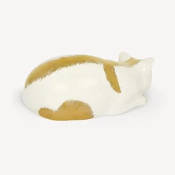 Fornasetti Gatti In Ceramica^Gatto Striato Oro Bianco