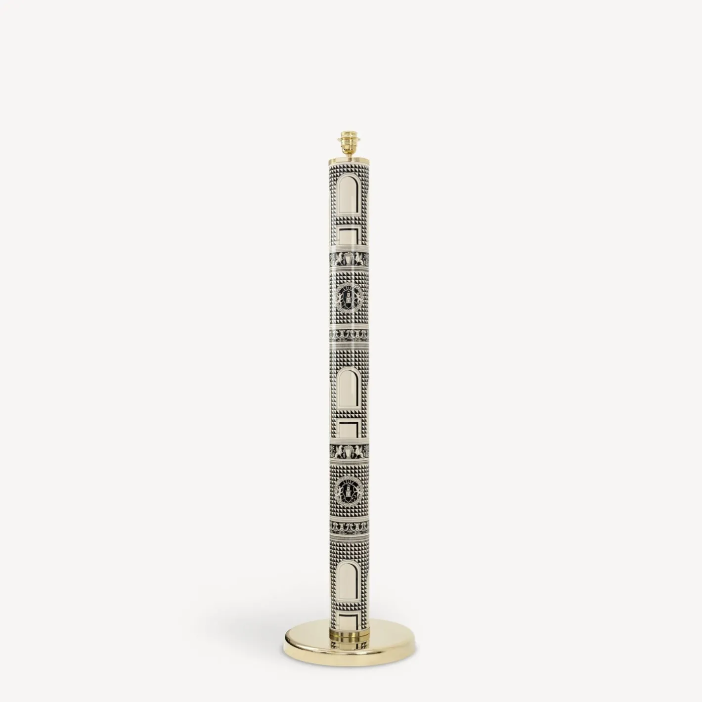 Fornasetti Lampade E Paralumi^Lampada Da Terra Facciata Quattrocentesca Nero/Avorio