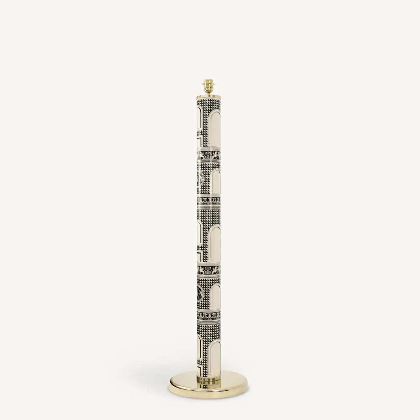 Fornasetti Lampade E Paralumi^Lampada Da Terra Facciata Quattrocentesca Nero/Avorio