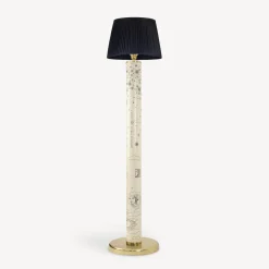 Fornasetti Lampade E Paralumi^Lampada Da Terra Solitario Su Avorio Nero/Avorio