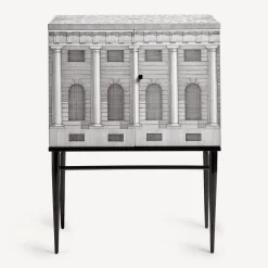 Fornasetti Armadietti^Madia Piccola Rialzata Architettura Bianco Nero
