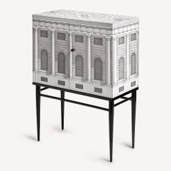 Fornasetti Armadietti^Madia Piccola Rialzata Architettura Bianco Nero