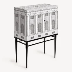 Fornasetti Armadietti^Madia Piccola Rialzata Architettura Bianco Nero