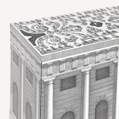 Fornasetti Armadietti^Madia Piccola Rialzata Architettura Bianco Nero