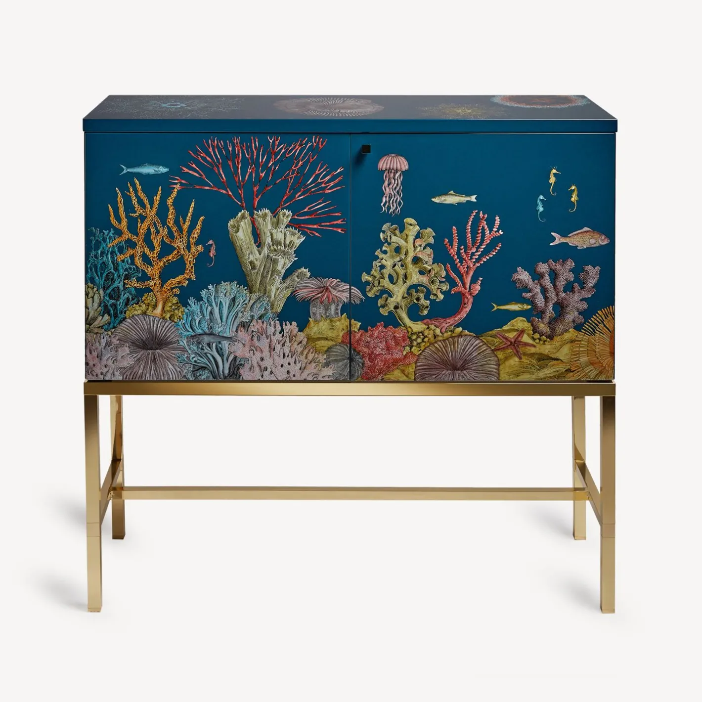Fornasetti Armadietti^Madia Rialzata Fondo Marino Multicolore