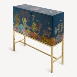 Fornasetti Armadietti^Madia Rialzata Fondo Marino Multicolore
