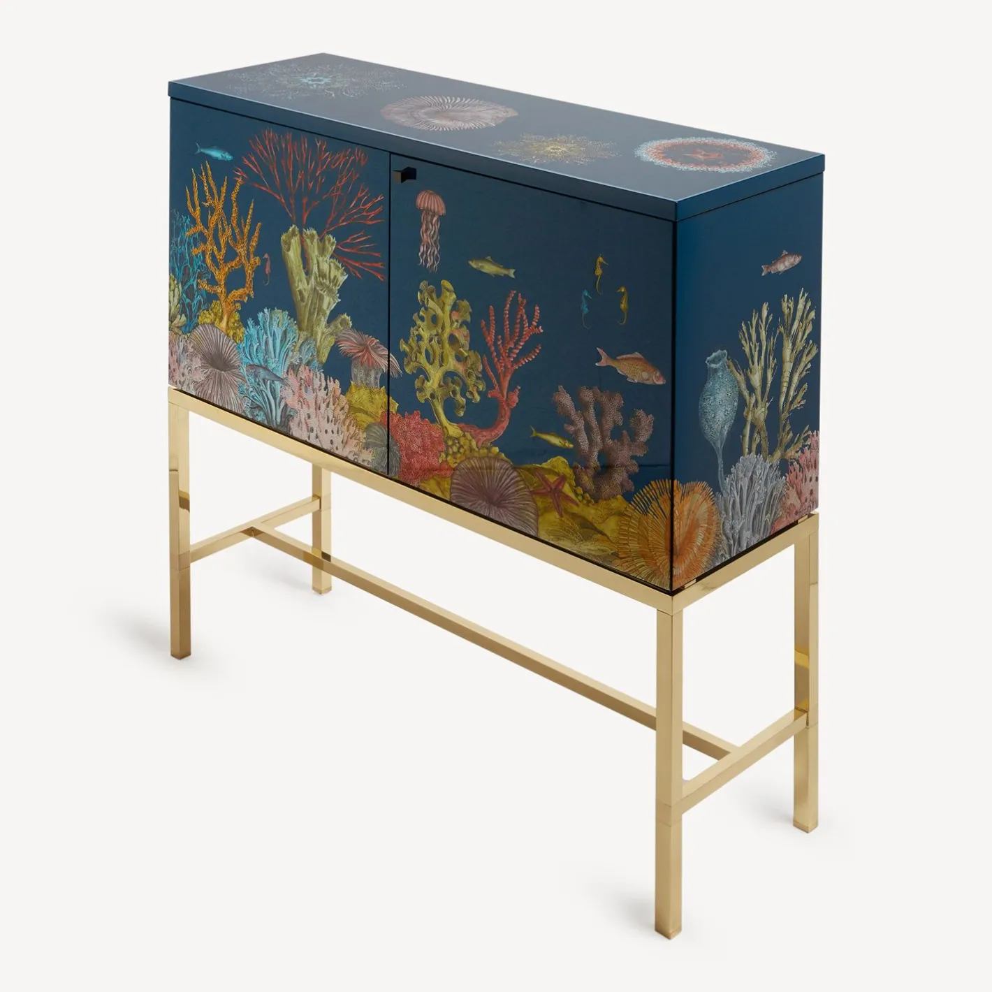 Fornasetti Armadietti^Madia Rialzata Fondo Marino Multicolore