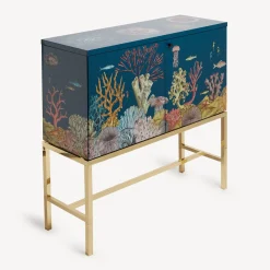 Fornasetti Armadietti^Madia Rialzata Fondo Marino Multicolore