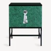 Fornasetti Armadietti^Madia Rialzata Serratura Su Malachite Verde/Bianco/Nero