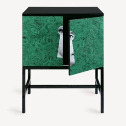 Fornasetti Armadietti^Madia Rialzata Serratura Su Malachite Verde/Bianco/Nero