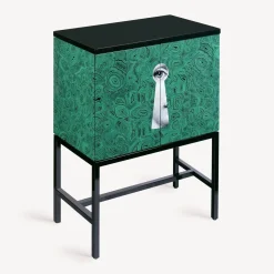 Fornasetti Armadietti^Madia Rialzata Serratura Su Malachite Verde/Bianco/Nero