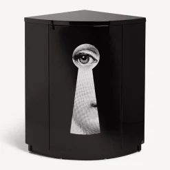 Fornasetti Armadietti^Mobile Ad Angolo Serratura Bianco Nero