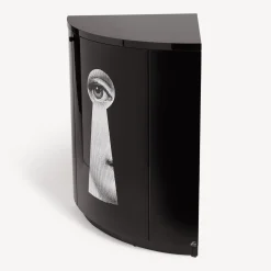 Fornasetti Armadietti^Mobile Ad Angolo Serratura Bianco Nero
