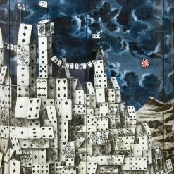 Fornasetti Armadi Curvi^Mobile Curvo Citta Di Carte Multicolore