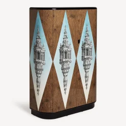 Fornasetti Armadi Curvi^Mobile Curvo Cuspide Celeste Multicolore