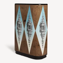 Fornasetti Armadi Curvi^Mobile Curvo Cuspide Celeste Multicolore