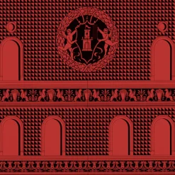 Fornasetti Armadi Curvi^Mobile Curvo Facciata Quattrocentesca Rosso Nero