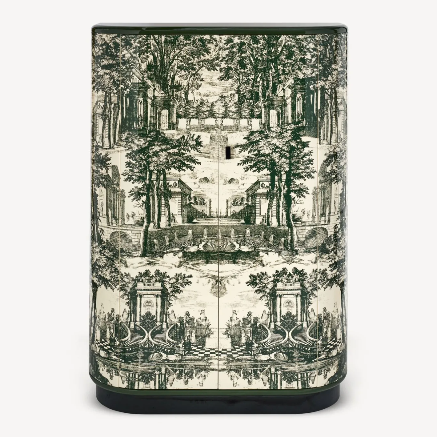Fornasetti Armadi Curvi^Mobile Curvo Giardino Settecentesco Avorio/Verde