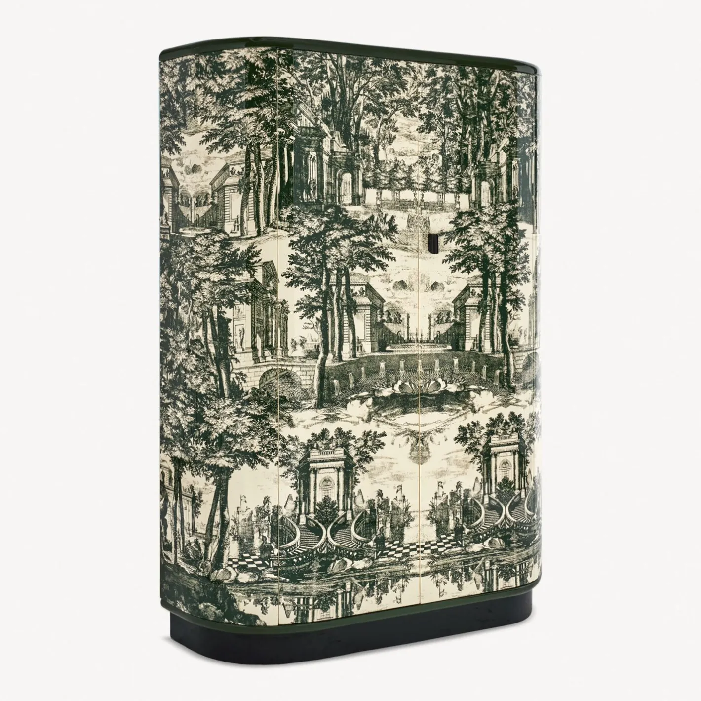 Fornasetti Armadi Curvi^Mobile Curvo Giardino Settecentesco Avorio/Verde