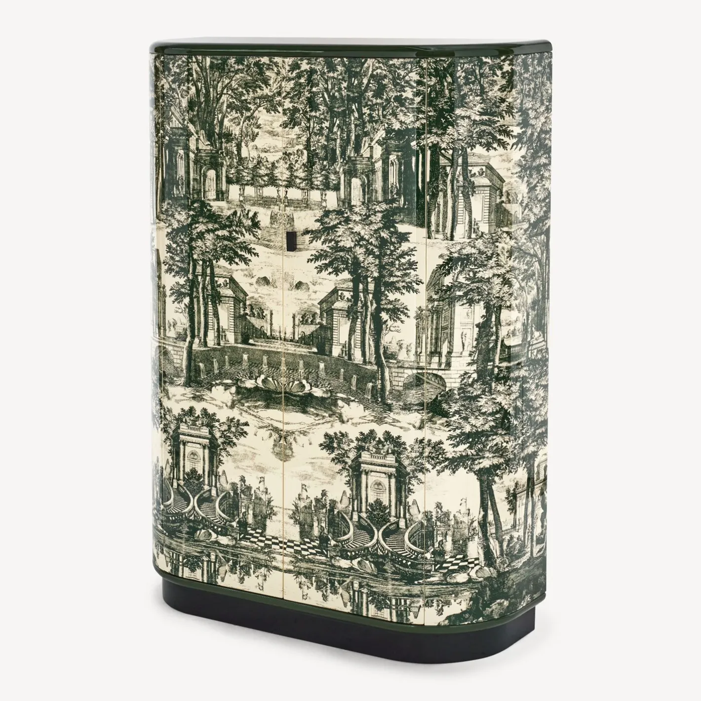 Fornasetti Armadi Curvi^Mobile Curvo Giardino Settecentesco Avorio/Verde