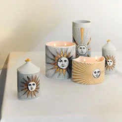 Fornasetti Candele Profumate^Nel Mentre Candela Profumata Grande - Soli Decor - Fragranza Immaginazione Bianco/Nero/Oro
