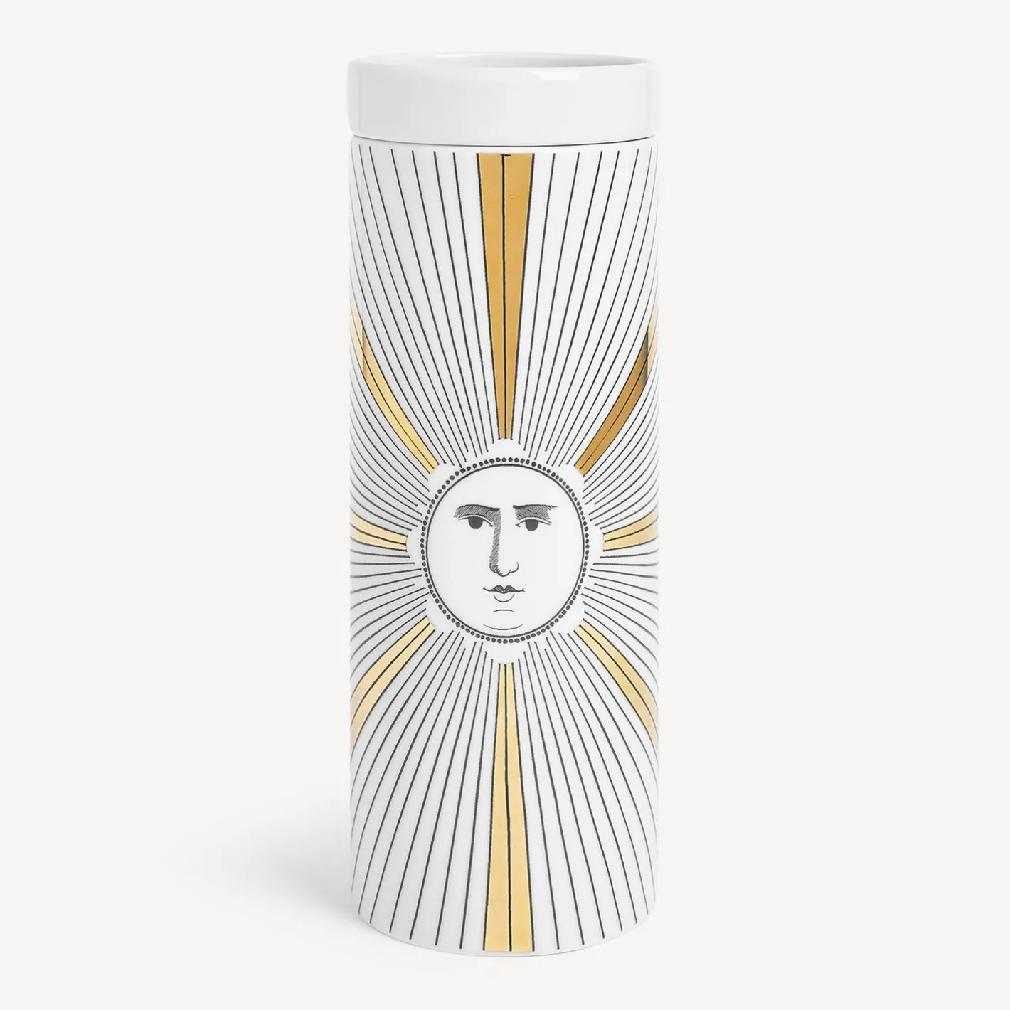 Fornasetti Candele Profumate^Nel Mentre Candela Profumata Alta - Soli Decor - Fragranza Immaginazione Bianco/Nero/Oro